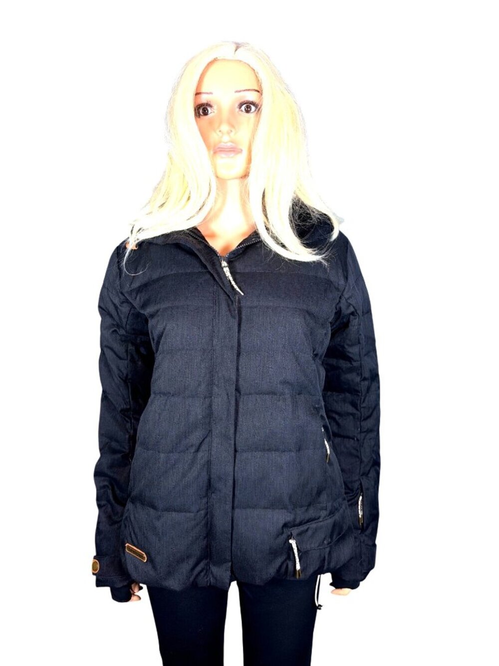 Eider Shibuya 2.0 Insulated Down Jacket Women's 10 Charcoal Gray Black Real Fur - Picture 16 of 17